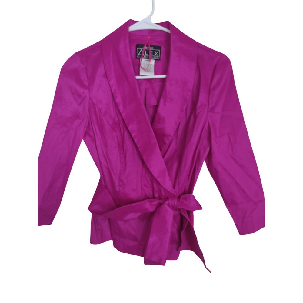 VTG Alex Evenings Fushia Pink Blazer Jacket XS‎ Special Occasion Formal